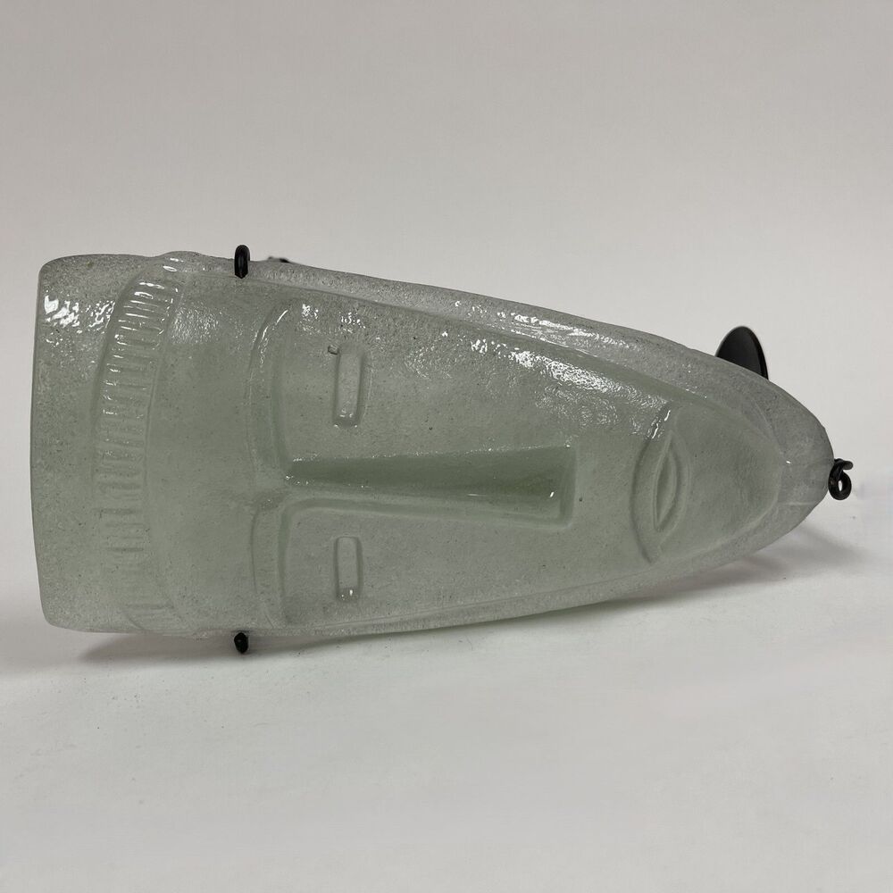Vintage Candle Holder Flat Face Male Female Faces Figure Frosted Glass Decor